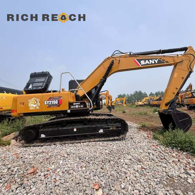 Front view of a 2020 SANY 215C excavator with comfortable cab, priced at $30,556